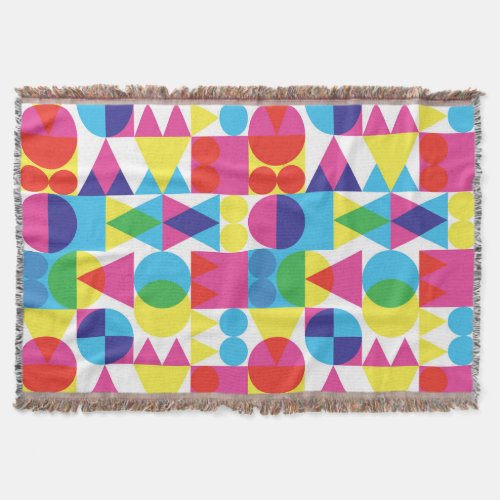 Abstract colorful geometric pattern design throw blanket