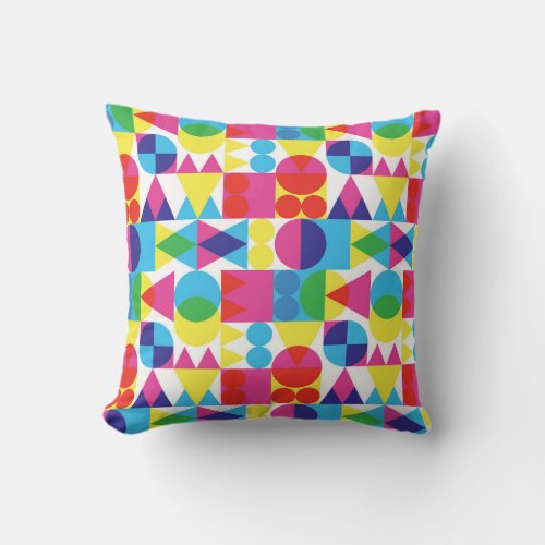 Abstract colorful geometric pattern design throw pillow