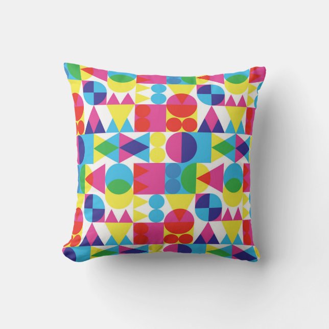 Abstract colorful geometric pattern design. throw pillow (Front)