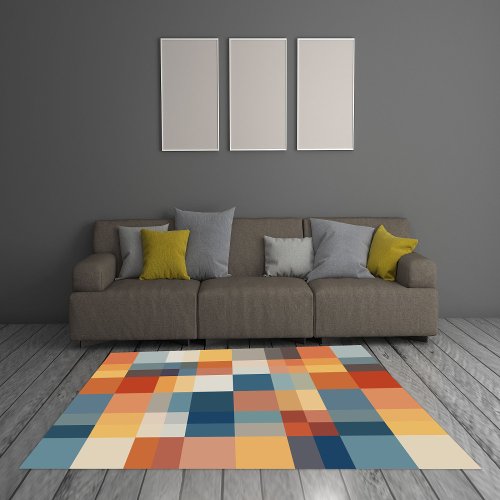 Abstract colorful geometric pattern rug