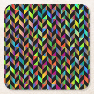 Abstract colorful geometric pattern square paper coaster