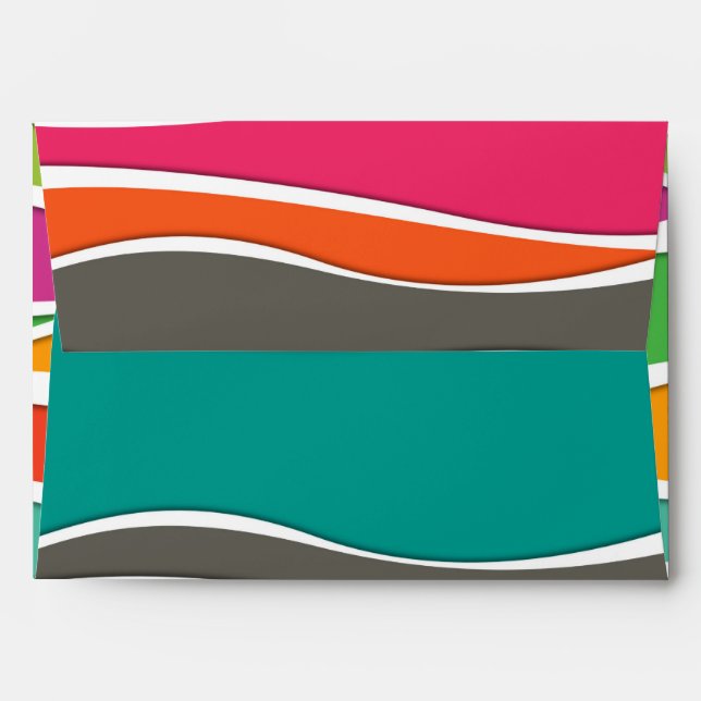 Abstract colorful geometric waves pattern envelope (Back (Top Flap))