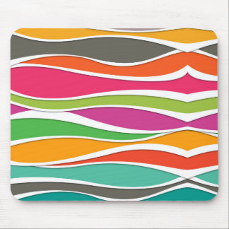 Abstract colorful geometric waves pattern mouse pad