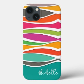 Abstract colorful geometric waves pattern name