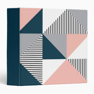 Abstract colorful geometry 3 ring binder