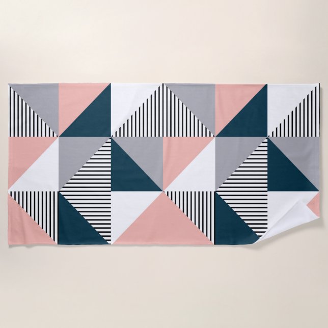 Abstract colorful geometry beach towel (Front)