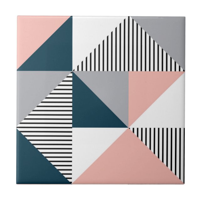 Abstract colorful geometry ceramic tile (Front)