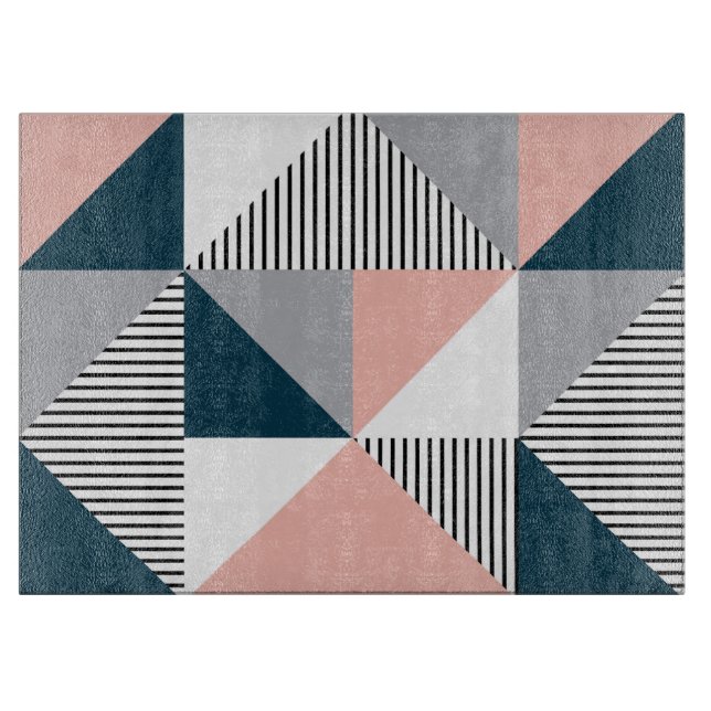 Abstract colorful geometry cutting board (Front)