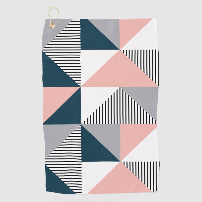 Abstract colorful geometry golf towel (Front)