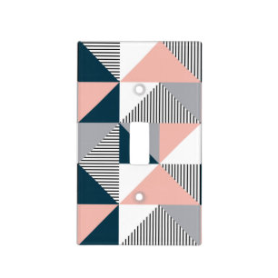 Abstract colorful geometry light switch cover