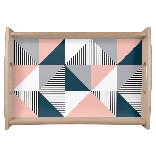 Abstract colorful geometry serving tray (Front)
