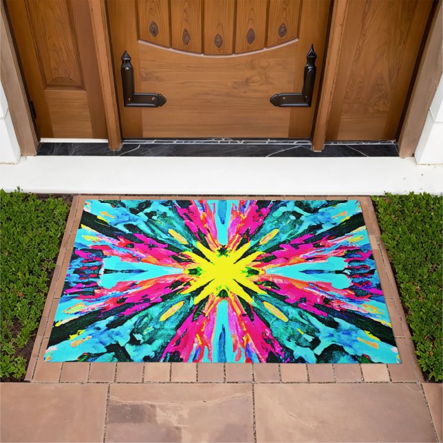 Abstract Colorful Glow Pattern Doormat (Outdoor)