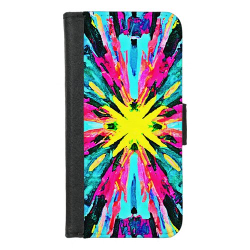 Abstract Colorful Glow Pattern iPhone 87 Wallet Case