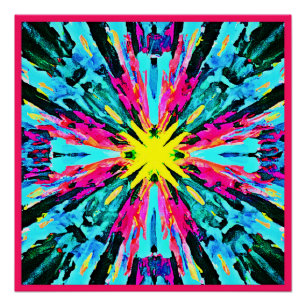 Abstract Colorful Glow Pattern Poster