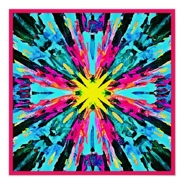 Abstract Colorful Glow Pattern Poster (Front)