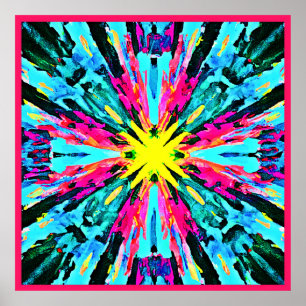 Abstract Colorful Glow Pattern Poster