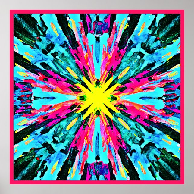 Abstract Colorful Glow Pattern Poster (Front)
