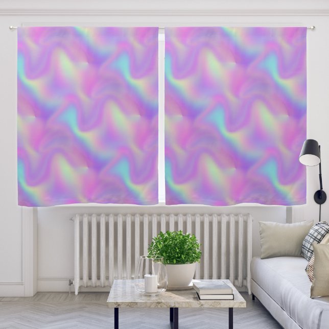 abstract colorful gradient kaleidoscope pastel blackout curtains (Living Room)