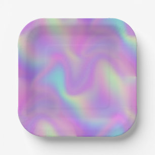 abstract colorful gradient kaleidoscope pastel paper plates