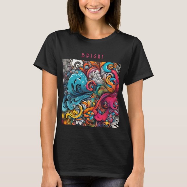 Abstract Colorful Graffiti Pattern Splash Art T-Shirt (Front)