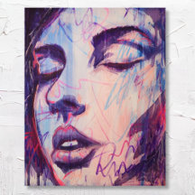 Abstract Colorful Graphic Woman Portrait Art Print