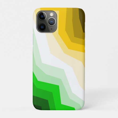 Abstract colorful green and yellow minimalist iPhone 11 pro case