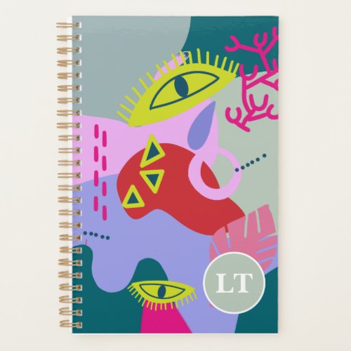 Abstract colorful green red eyes trendy Planner