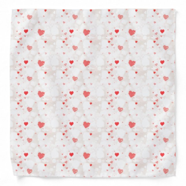 Abstract Colorful Hearts Pattern Bandana (Front)