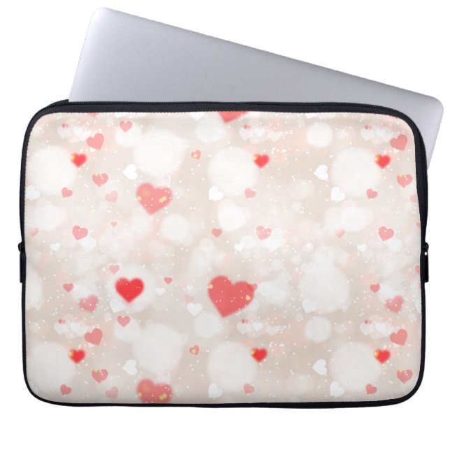 Abstract Colorful Hearts Pattern Laptop Sleeve (Front)