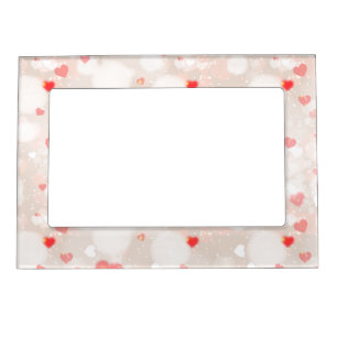 Abstract Colorful Hearts Pattern  Magnetic Frame