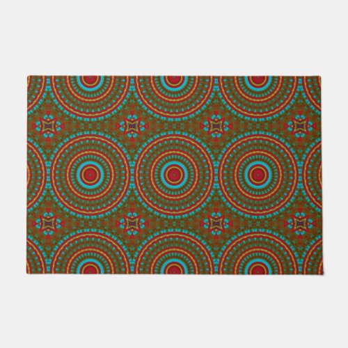  Abstract Colorful Hippie Cool Boho Pattern Tribal Doormat