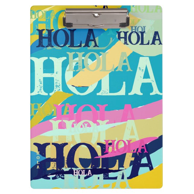 Abstract Colorful Hola Clipboard (Front)