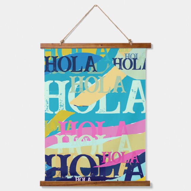 Abstract Colorful Hola Hanging Tapestry (Front)