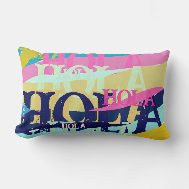 Abstract Colorful Hola Lumbar Pillow (Front)