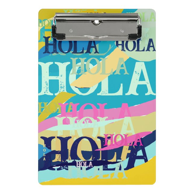 Abstract Colorful Hola Mini Clipboard (Front)
