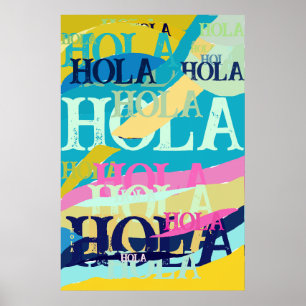Abstract Colorful Hola Poster