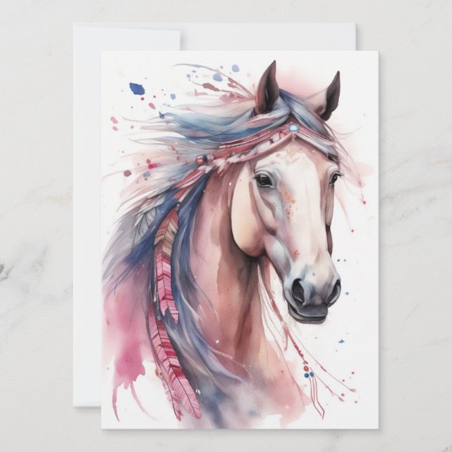 Abstract Colorful Horse  Card (Front)