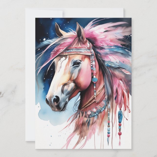 Abstract Colorful Horse  Card (Front)
