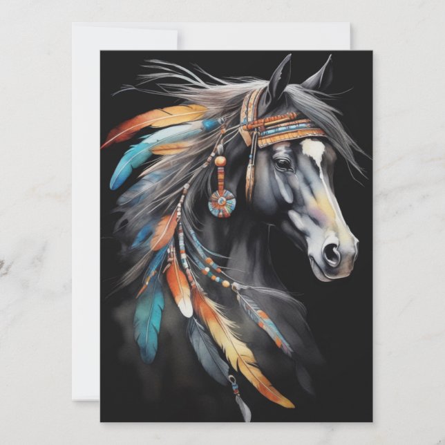 Abstract Colorful Horse  Card (Front)