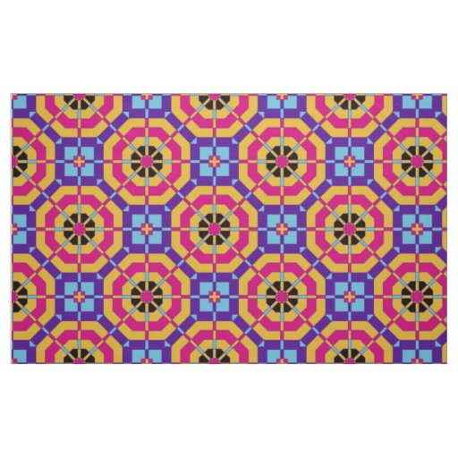 Abstract Colorful Kaleidoscope Geometric Pattern Fabric