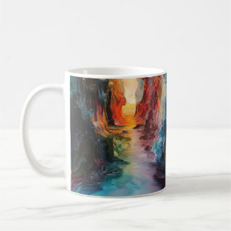 Abstract Colorful Landscape Mug, Unique Art Coffee Coffee Mug