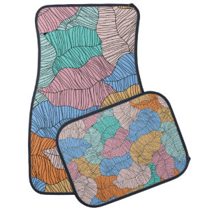Abstract colorful leaf painting design background car floor mat