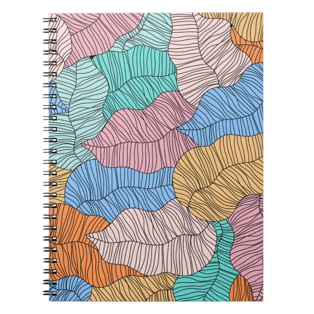 Abstract colorful leaf painting design background notebook (Front)