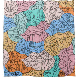 Abstract colorful leaf painting design background shower curtain
