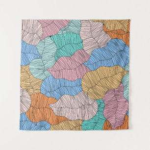 Abstract colorful leaf painting design background tapestry