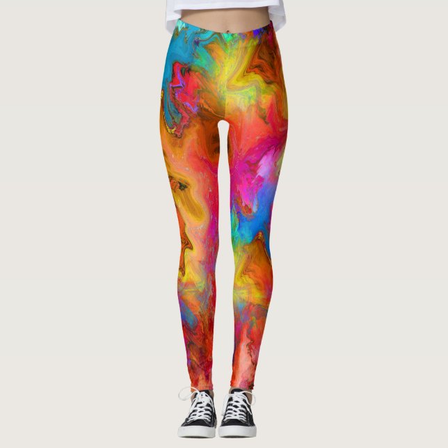 abstract colorful leggings (Front)