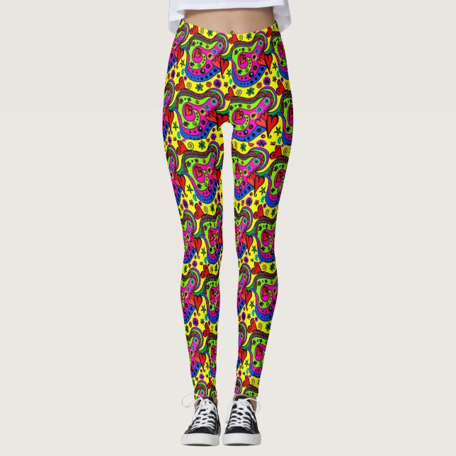 Abstract Colorful Leggings,  Leggings (Front)
