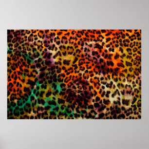 abstract colorful leopard texture pattern poster