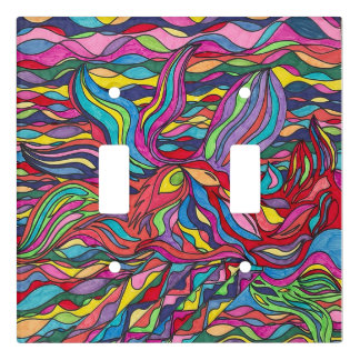 Abstract Colorful Light Switch Cover