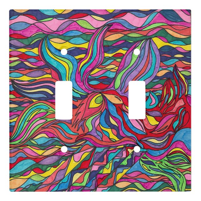 Abstract Colorful Light Switch Cover (Front)